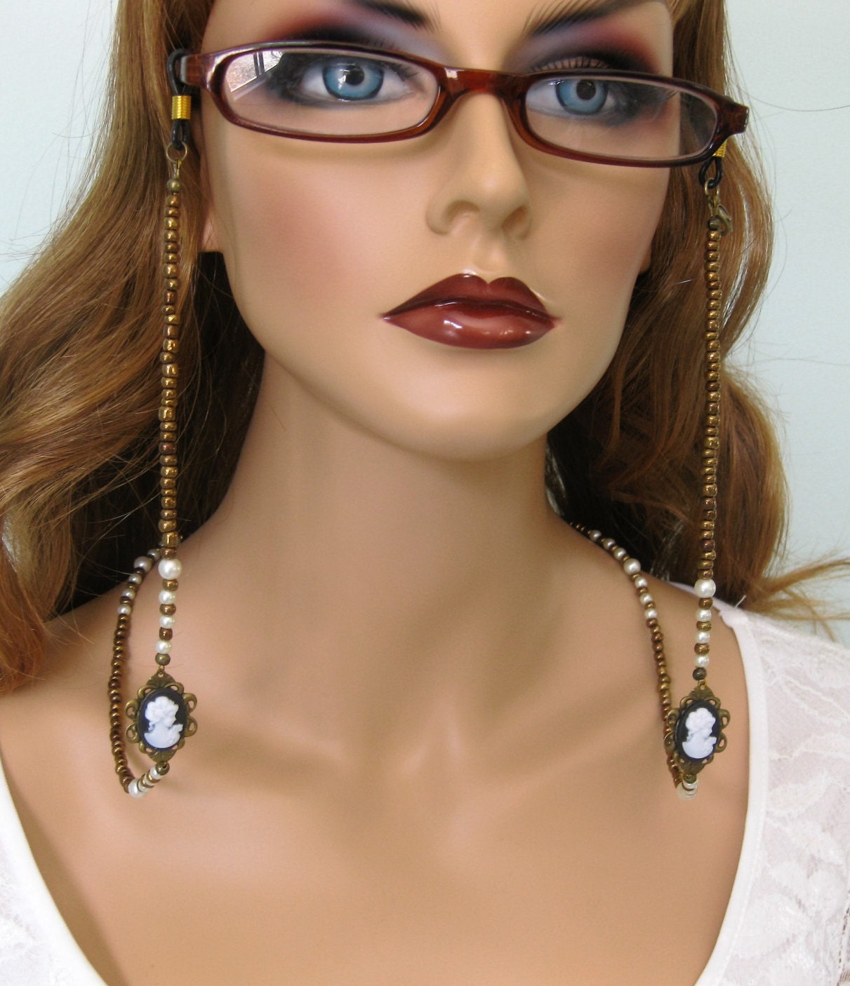 Eyeglass Chains Cameo Necklace Eyeglass Holders Eyeglass
