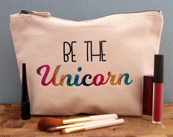 Cosmetic Bag, Makeup Bag, Make Up Bag, Makeup Pouch, Unicorn Cosmetic Bag, Unicorn Makeup Bag, Unicorn Make Up Bag, Glitter Makeup Bag