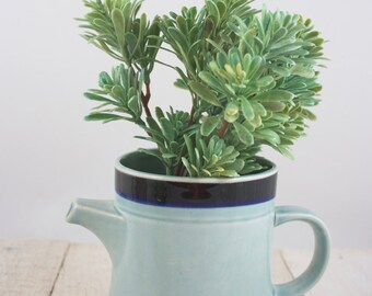 Minimal Stoneware, Small Teapot, Japanese Teapot, Retro Stoneware, Vintage Stoneware, Teapot for One, Blue Stoneware, Minimal Kitchen