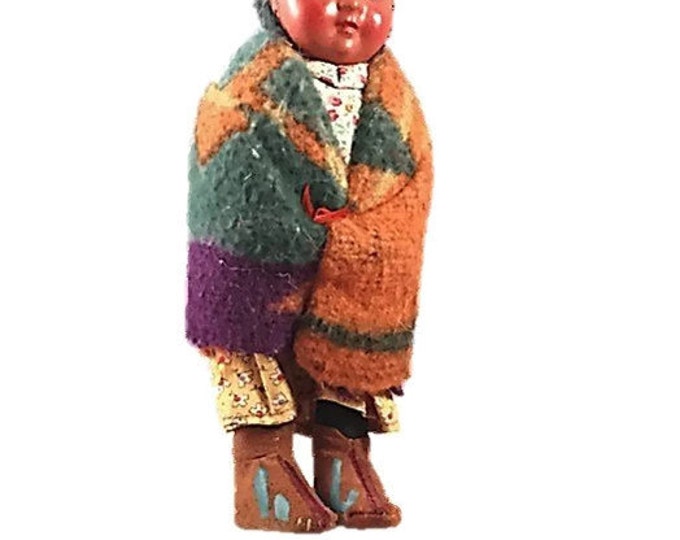 Indian Child Doll | Bully Good Skookum Native American Doll | Folk Art Doll | Vintage Home Decor
