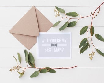 SALE Will You Be My Best Man Card - Groomsmen Gift - Will You Be My Best Man - Best Man Proposal - Groomsman Card