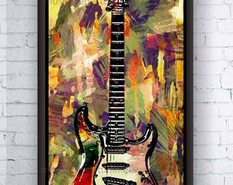 Guitar Canvas, Large Wall Canvas Art, Modern Canvas, Large Art, Framed Art, Music Canvas, Guitar Art, Huge Canvas, Large Wall Art, Canvas