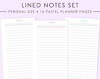 Personal Lined Notes Printable Set |