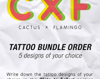 Tattoo Bundle Order (5 designs of your choice)