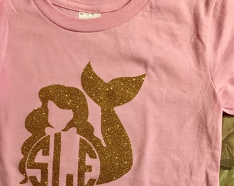 Disney Inspired Mermaid Monogram Shirt