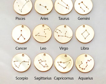 Zodiac Jewelry Constellation Necklace Birthday necklace Astrology Zodiac necklace aries gemini charm - CN-ZC