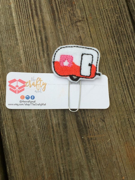Valentine Camper Clip/Planner Clip/Bookmark. Valentine's planner clips
