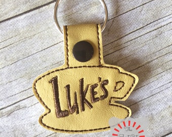 Luke's Diner Keychain, Gilmore Girls Keychain, Luke's Diner Coffee Cup Keychain, Gilmore Inspired, Luke's Diner Cafe, Gilmore KeyChain