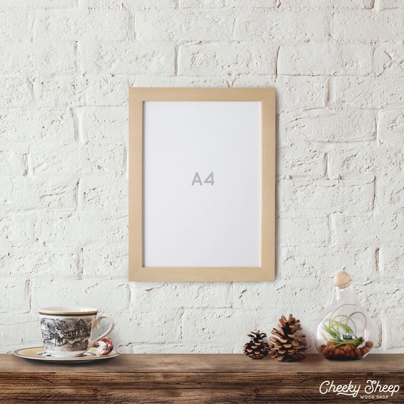 A4 Picture Frame 21 cm x 29.7 cm Natural Unfinished Wood