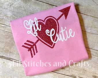 Toddler Girls Lil Cutie Valentines Shirt