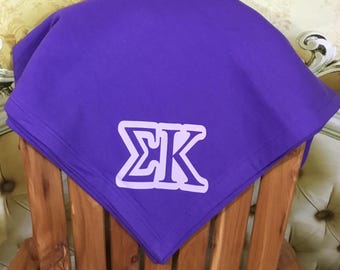 Sigma Kappa sweatshirt sorority throw blanket - sigma kappa stadium purple blanket
