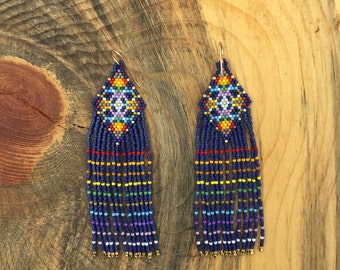 Galaxy ~ Handmade Seed Beaded Earrings ~ MADE TO ORDER