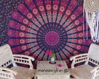 Boho Tapestry Home Decor, Large Tapestry Wall Hanging, Fabric Wall Tapestry, Mandala Wall Throw