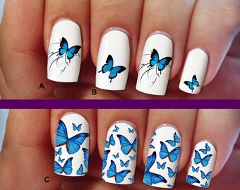Butterfly nail decal | Etsy