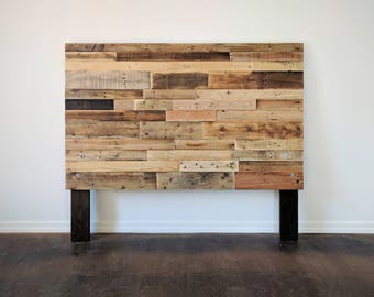 reclaimed recycled pallet wood headboard head board king queen full twin cali california beach house cabin