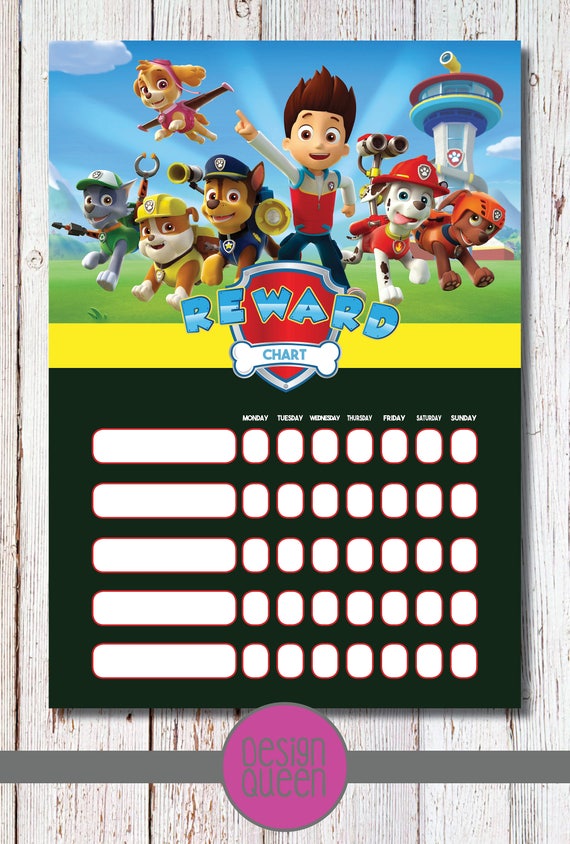 Digital Paw Patrol Reward Chart YOU PRINT