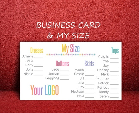 Business Cards My Size Card Size Personalized Size By Znaidy