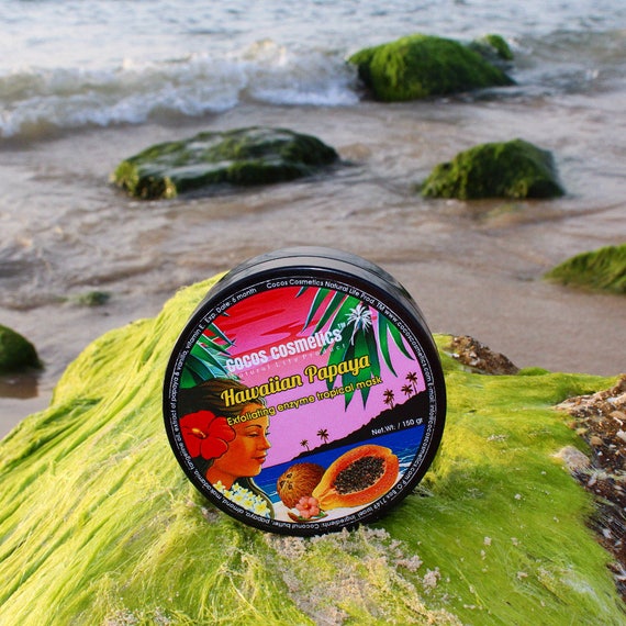 Papaya Enzyme Exfoliating Tropical Face Mask - 100% natural ingredients free of chemical, vegan friendly, real Papaya aroma