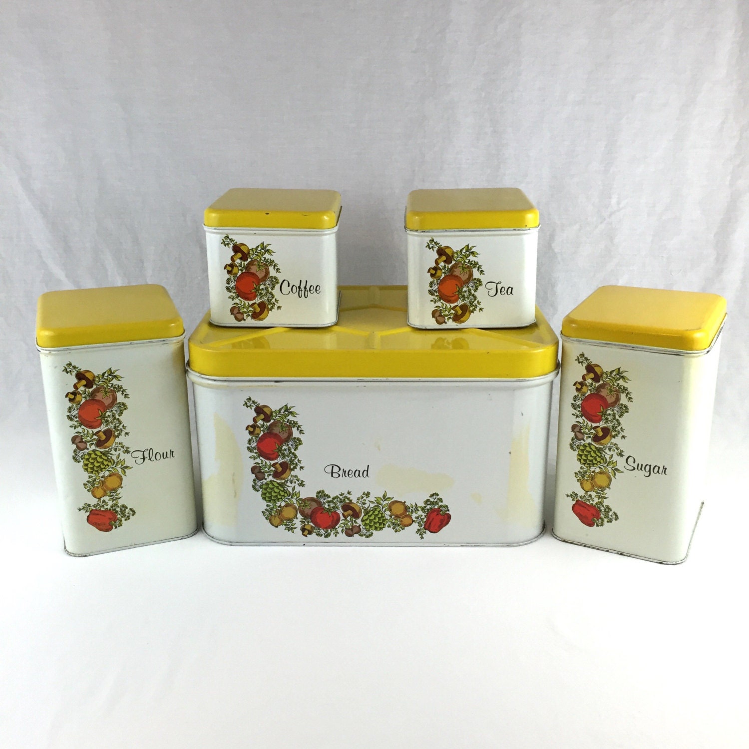 Vintage Kitchen Tin Set By Cheinco HousewaresJ. by VelmasDiner