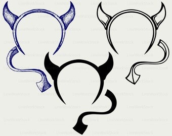 Devil horns svg,devil tail clipart,devil svg,devil horns silhouette,devil tail cricut,cut files,clip art,digital download designs,svg,dxf