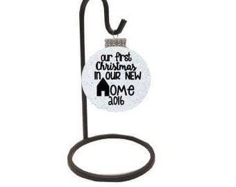 our first home ornament - our first christmas in our new home - our first christmas ornament - our new home ornament - gifts under 10 - new