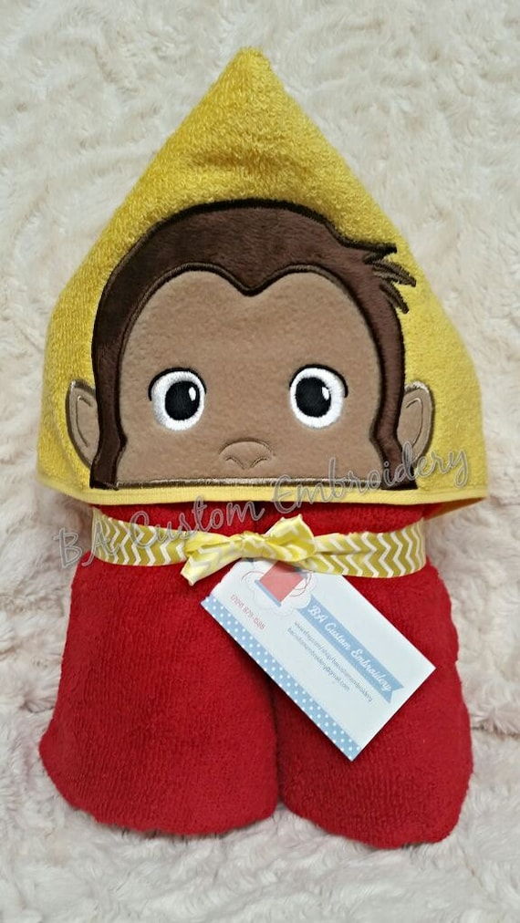 Curious Inspired Hooded Bath Towel Monkey Hooded