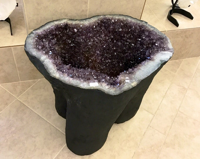 Amethyst Table Crystal Geode- 20" tall- High Grade AAA Amethyst Crystals from Brazil- 230 LBS Home Decor \ Amethyst Crystal \ Amethyst Table