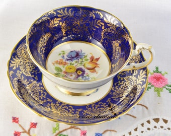 Paragon cup and saucer, hand painted tea cup, tea cup does have CRAZING