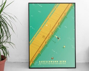 Poster River Swimming in Bern, Switzerland