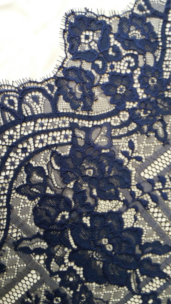 Blue Lace Fabric, French Lace, Embroidered lace, Wedding Lace, Bridal lace, Veil lace, Lingerie Lace Chantilly Lace