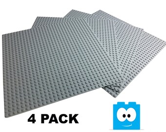 Baseplate Bundle - 4 pack of 32x32 - GRAY - LEGO Compatible