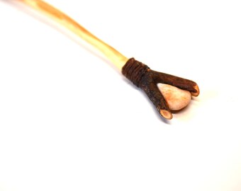 Lilac wood shawl pin, scarf pin, hair stick