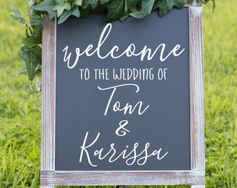 Welcome to the Wedding of Decal, Wedding Decor, Wedding Established, Rustic Wedding Decor, Rustic Wedding Sign, Wedding Welcome Sign, Custom