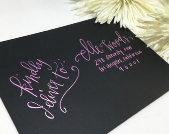 Wedding Calligraphy Envelope Addressing/Save the date/Envelope Addressing/Hand Lettering/ Custom Wedding Address "Elle" Style