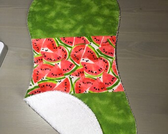 Watermelon Flannel/Terry Cloth Burp Cloths (Set of 3)
