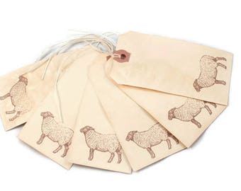 Sheep Tags, Primitive, Tea Stained, Country Style, Vintage Style, Lamb Tags, Hang Tags, Merchandise, Favor Tags, Journaling, Party Decor