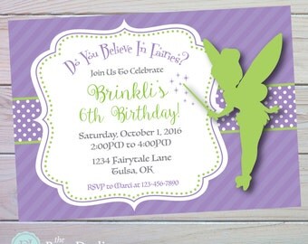 Items similar to Leaf tinkerbell Invitation- tinkerbell invitation ...