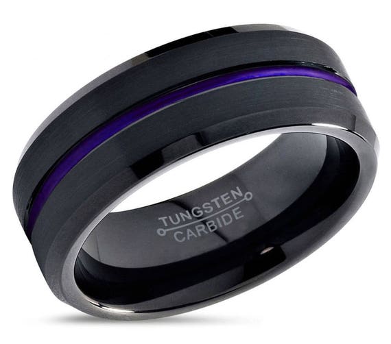 Striking Men's Pave Set Amethyst Wedding Band - Custom ...