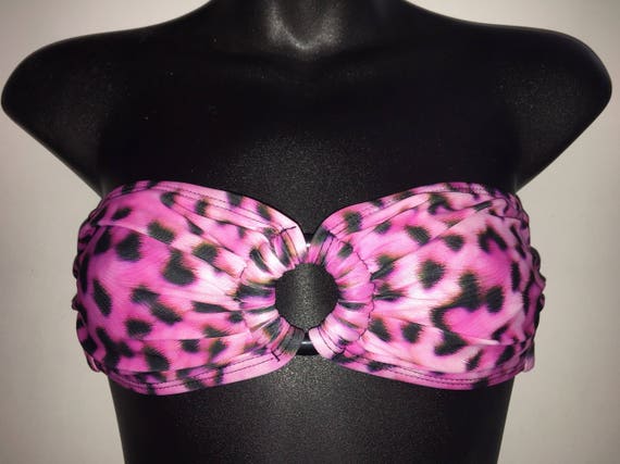 SALE *** MissManeater CHEATER ring front bandeau boutique bikini top with soft tie back ***