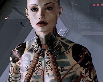 Jack Mass Effect Cosplay Temporary Tattoos. Head, torso, arms and back