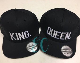 King Queen Fashion Embroidered Snapback Cap Pair Hip-Hop Hats Tumblr Clothing