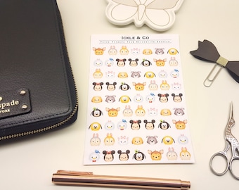 GLOSSY / PREMIUM MATTE Furry Friends Tsum Tsum Planner Stickers Decorative Edition