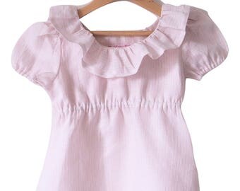 Rose water stripe linen top