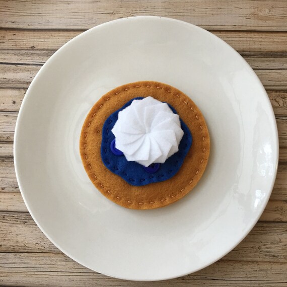 felt food waffle play food waffle with blueberry syrup