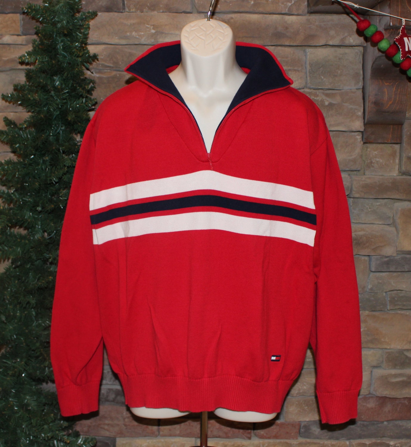 SALE Vintage Tommy Hilfiger Sweater 1/4 Zip Pullover