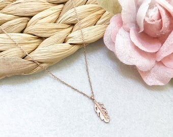 Dainty Feather Necklace ~ Silver/Gold/ Rose Gold
