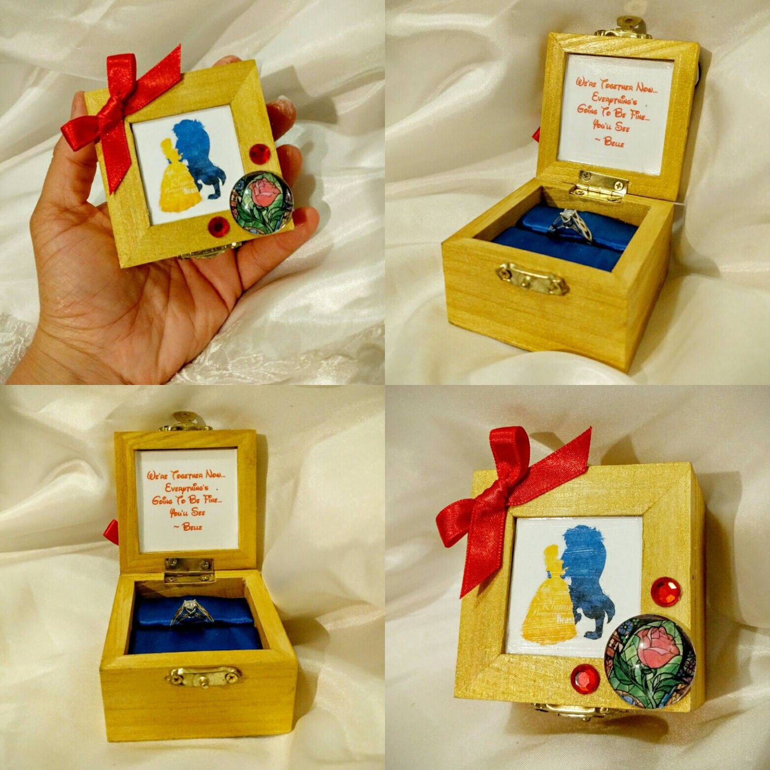 Disneys Beauty and the Beast inspired Engagement Ring Box with