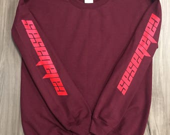 Kanye West Calabasas crewneck- i feel like pablo/saint pablo/yeezus/yeezy/ultra light beam/true legendary (Red-Print)