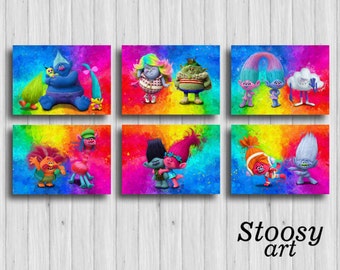 dreamworks trolls poster set of 6 trolls decorations trolls party favors gifts