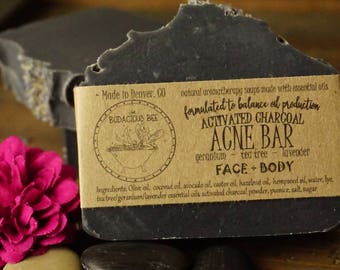 Acne Charcoal Soap | Acne Face Soap, Tea Tree Soap Acne, Lavender Face Soap, Activated Charcoal Soap, Tea Tree Face Soap, Acne Soap
